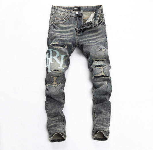 AMI Jeans Blå Text